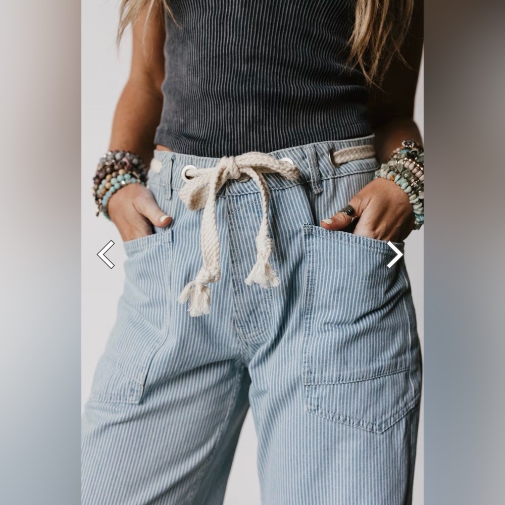 Bohme Striped barrel jeans